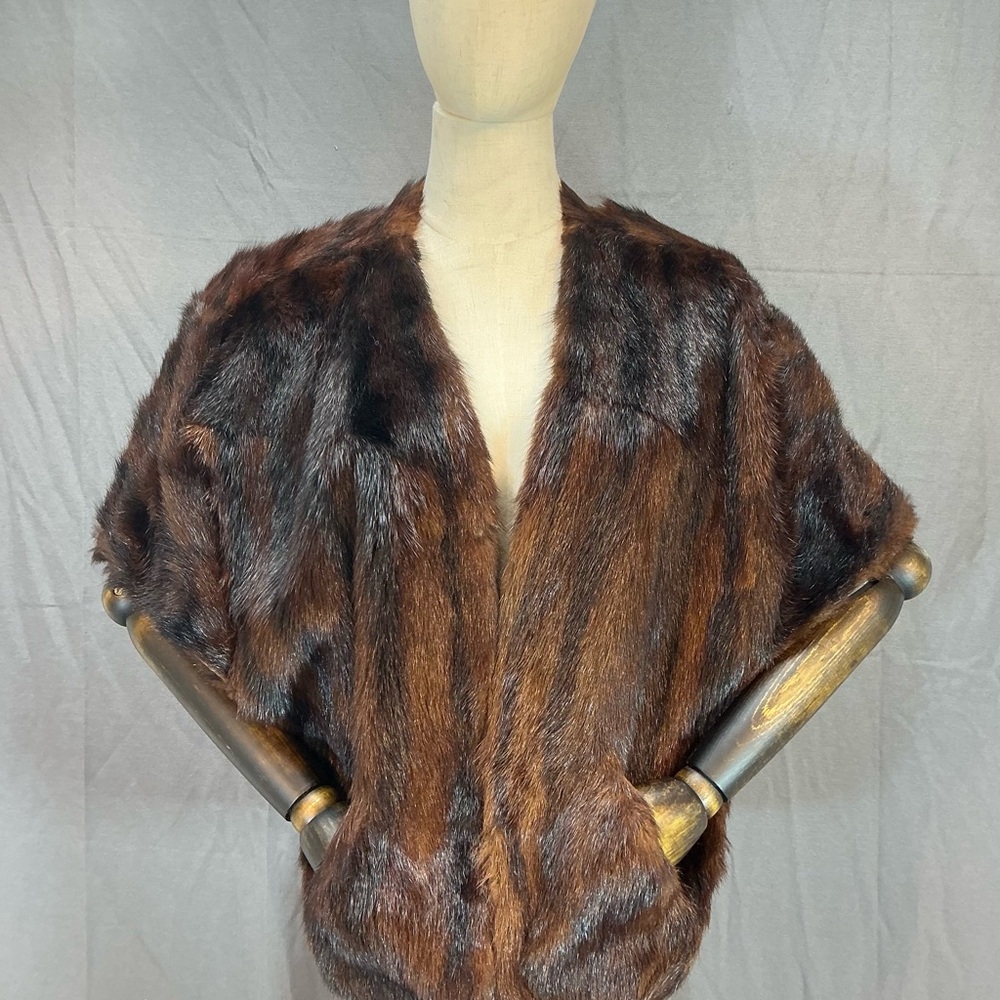 Dark Mink Stole with Pockets